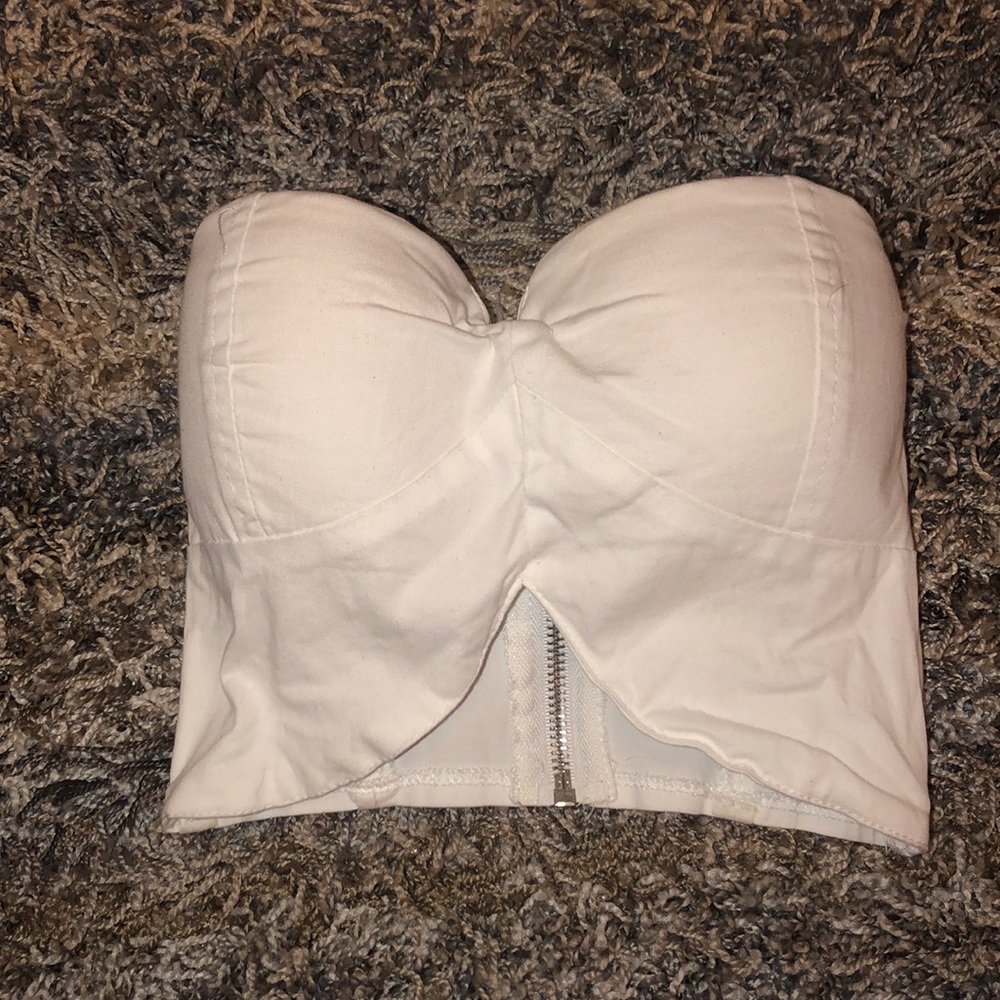 White Charlotte Russe bandeau crop top